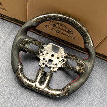 Load image into Gallery viewer, CZD Autoparts For Ford Mustang 2015-2017 carbon fiber steering wheel gloss forged carbon fiber with golden flakes trim
