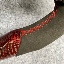 Load image into Gallery viewer, CZD Autoparts For Honda 11th gen Civic carbon fiber steering wheel gloss red carbon fiber top&amp;bottom