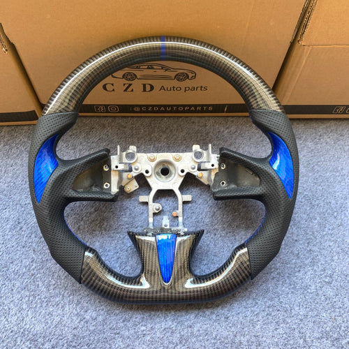 czd auto parts carbon fiber steering wheel for Infiniti Q50 with blue thumb grips