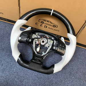 CZD auto parts carbon fiber steering wheel for Lexus IS250 /300 /350 2006-2013 with white paddle shifters