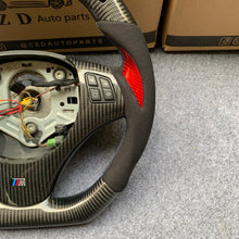 Load image into Gallery viewer, CZD auto parts for BMW M3 E90 E92 E93 2008-2013 carbon fiber steering wheel with red carbon thumb &amp; LED