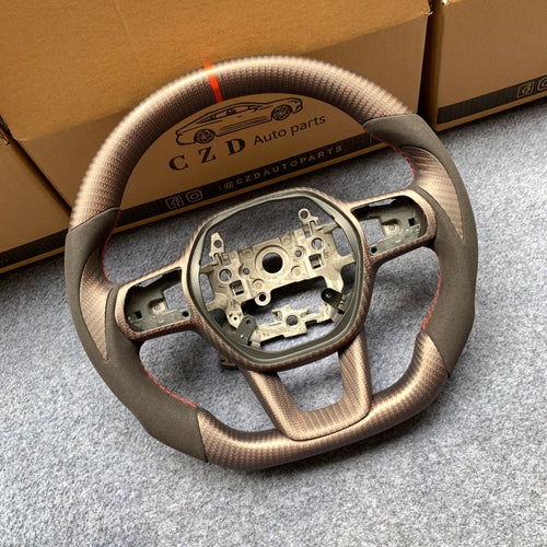 czd auto parts carbon fiber steering wheel for Honda 11th gen Civic XI 2021-2022 with grey alcantara