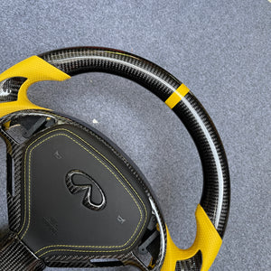 czd auto parts carbon fiber steering wheel for Infiniti Q40 Q60 2014-2015 with black airbag cover