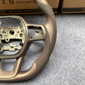 czd auto parts carbon fiber steering wheel for Honda 11th gen Civic XI 2021-2022 with matte red wire carbon fiber