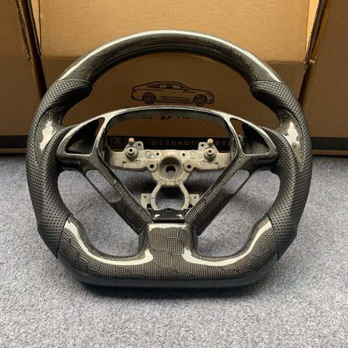 czd auto parts carbon fiber steering wheel for Infiniti G37 with black perforated leather