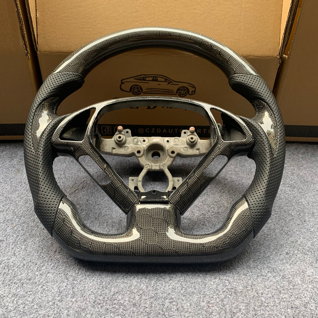 czd auto parts carbon fiber steering wheel for Infiniti G37 with black perforated leather