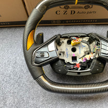 Load image into Gallery viewer, CZD autoparts for Chevrolet Corvette C8 2020+ carbon fiber steering wheel with golden thumb grips