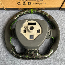 Load image into Gallery viewer, CZD auto parts for Chevrolet 6th gen Camaro 2016-2020 carbon fiber steering wheel with forged carbon fiber with green  wire