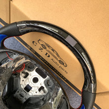 Load image into Gallery viewer, CZD autoparts for Chevrolet Corvette C7 2014-2019 carbon fiber steering wheel with gloss blue thumb grips