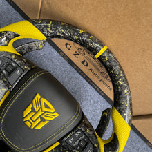 Load image into Gallery viewer, CZD auto parts for Volt 2011-2015 carbon fiber steering wheel forged carbon with yellow flakes