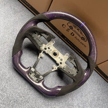 Load image into Gallery viewer, czd auto parts for Honda 10th gen Civic SI 2016-2021 carbon fiber steering wheel with gloss purple carbon fiber &amp; alcantara leather side