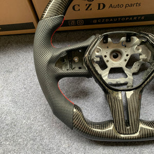 CZD auto parts for 2018-2019 Infiniti Q50/Q60/QX50 carbon fiber steering wheel with black carbon fiber