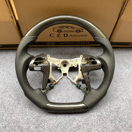 czd auto parts carbon fiber steering wheel for Toyota Highlander with perforated leather