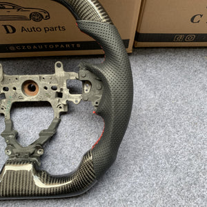 CZD Autoparts For Honda 9th gen Civic/SI 2012-2015 carbon fiber steering wheel red double stripe
