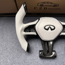 Load image into Gallery viewer, czd auto parts carbon fiber steering wheel for Infiniti Q60 2016-2018 with cut top cut bottom shape