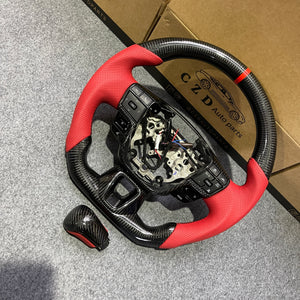 CZD Auto Parts carbon fiber steering wheel for Toyota Camry 2025 with red stripe