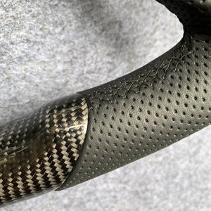 CZD Autoparts for  Ford Mustang 2018-2022 carbon fiber steering wheel gloss black carbon fiber top and bottom