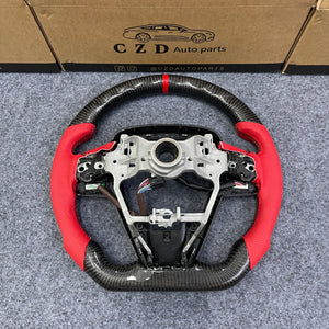 czd auto parts carbon fiber steering wheel for toyota xse with red stripe