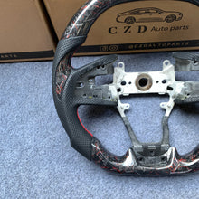 Load image into Gallery viewer, CZD Autoparts For Honda 10th gen Civic SI 2016-2021 carbon fiber steering wheel gloss forged carbon fiber with red wire top&amp;bottom