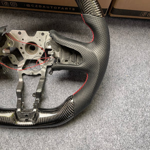 czd auto parts carbon fiber steering wheel for Infiniti Q60 2016-2018 with black perforated leather