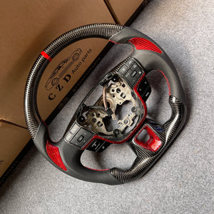 CZD Auto Parts carbon fiber steering wheel for Toyota Camry 2025 with black perforated leather
