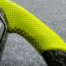 Load image into Gallery viewer, czd auto parts carbon fiber steering wheel for Toyota 8th gen Camry se xse le xle 2018-2022 with green perforated leather