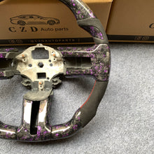 Load image into Gallery viewer, CZD Autoparts For Ford Mustang 2009-2014 carbon fiber steering wheel gloss forged carbon fiber with purple flakes top&amp;bottom