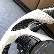 Load image into Gallery viewer, czd auto parts carbon fiber steering wheel for Acura TL/ILX with white stripe and leather