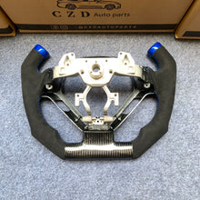 Load image into Gallery viewer, czd auto parts carbon fiber steering wheel for Infiniti G37 with blue thumb grips