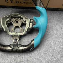 Load image into Gallery viewer, CZD autoparts for  Infiniti FX FX35 FX37 FX50 2009-2017 carbon fiber steering wheel with tiffany blue perforated leather side
