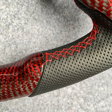 Load image into Gallery viewer, CZD autoparts for Ford Mustang 2015-2017 carbon fiber steering wheel with red &amp; black carbon fiber