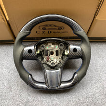 Load image into Gallery viewer, CZD Tesla Model 3 2017/2018/2019/2020 carbon fiber steering wheel with blue wire