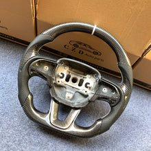 Load image into Gallery viewer, CZD auto parts for Dodge (SRT) Challenger 2015-2021 carbon fiber steering wheel with carbon fiber thumb grips