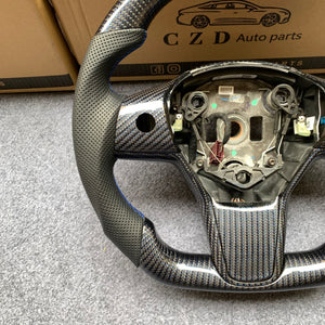 CZD Tesla Model 3 2017/2018/2019/2020 carbon fiber steering wheel with blue wire