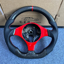 Load image into Gallery viewer, CZD auto parts for Mitsubishi Lancer Evolution Evo 7 carbon fiber steering wheel with piano red trim