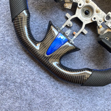 Load image into Gallery viewer, czd auto parts carbon fiber steering wheel for Infiniti Q50 with blue thumb grips