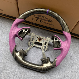 czd auto parts carbon fiber steering wheel for Acura TL 2004-2006 with purple stitching