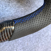 Load image into Gallery viewer, czd auto parts carbon fiber steering wheel for Infiniti Q50 with blue thumb grips