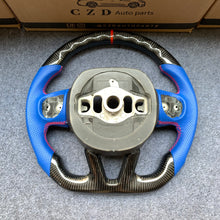 Load image into Gallery viewer, CZD auto parts for Dodge Durango 2018-2021 carbon fiber steering wheel with blue perforated leather side