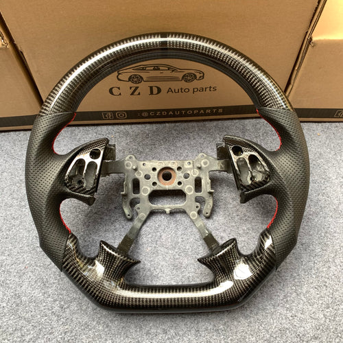 czd auto parts carbon fiber steering wheel for Acura TL with red stitch and black stripe