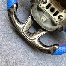 Load image into Gallery viewer, CZD auto parts for Dodge Durango 2018-2021 carbon fiber steering wheel with blue perforated leather side