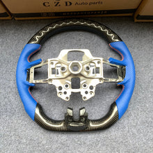 Load image into Gallery viewer, CZD autoparts for Ford Mustang 2015-2017 carbon fiber steering wheel with blue perforated leather side