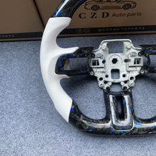 Load image into Gallery viewer, 2018-2023 Ford Mustang carbon fiber steering wheel from czd  with blue stitching