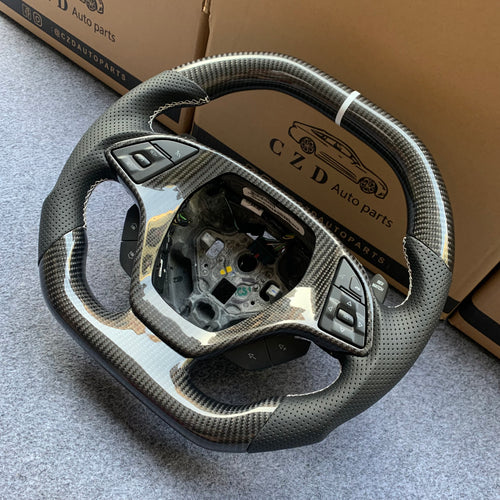 CZD auto parts carbon fiber steering wheel for Chevrolet 6th gen Camaro 2016-2020 with flat top flat bottom shape