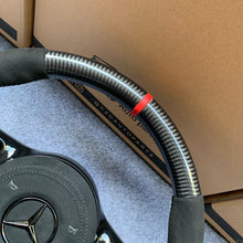 Load image into Gallery viewer, CZD auto parts for Mercedes Benz AMG A35 W177 GT C190 C43 W205 C63S W205 CLA35 C118 2019-2021 carbon fiber steering wheel with black alcantarra leather