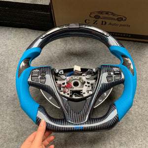 czd auto parts carbon fiber steering wheel for Acura TLX 2015-2021 with thumb grips and led