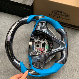 czd auto parts carbon fiber steering wheel for Acura TLX 2015-2021 with thumb grips and led