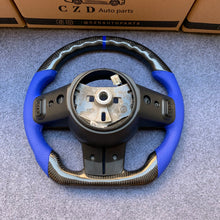 Load image into Gallery viewer, CZD auto parts for Jeep Wrangler 2011-2017 carbon fiber steering wheel with blue perforated leather side