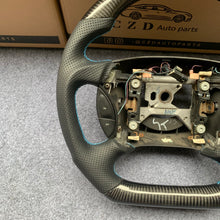 Load image into Gallery viewer, CZD auto parts for Ford Mustang GT Cobra SVT Saleen Roush 1999-2004 carbon fiber steering wheel with blue stripe line