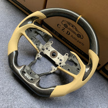 Load image into Gallery viewer, CZD auto parts for Honda MK10 2016-2021 carbon fiber steering wheel with apricot perforated leather side